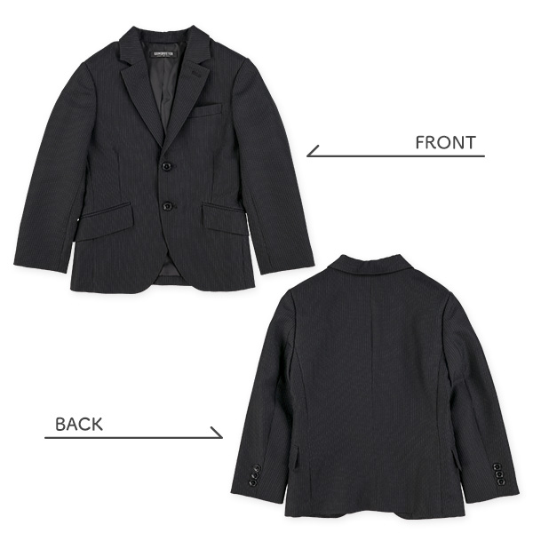 ストライプ2ボタンネクタイ・チーフ付きフォーマルスーツ