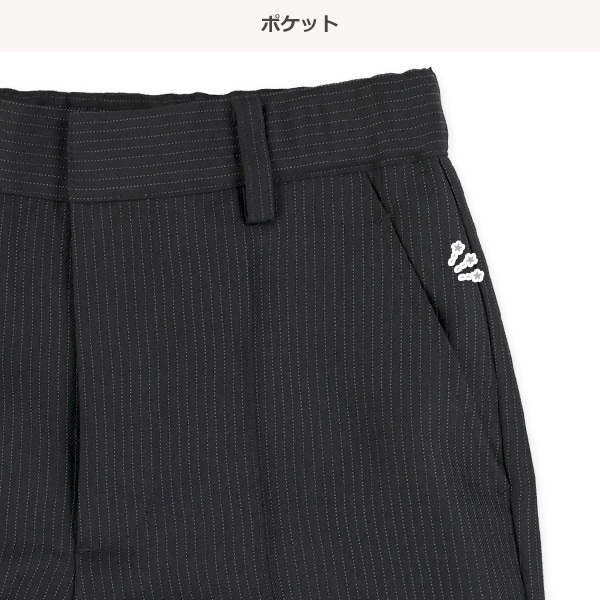 ストライプ2ボタンネクタイ・チーフ付きフォーマルスーツ