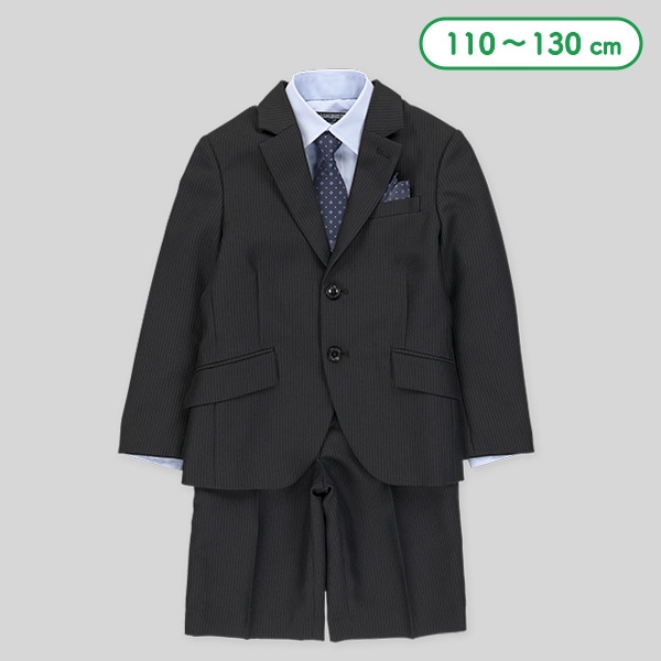 ストライプ2ボタンネクタイ・チーフ付きフォーマルスーツ