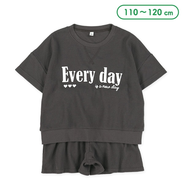 胸ロゴワッフル半袖Tシャツ&パンツセット