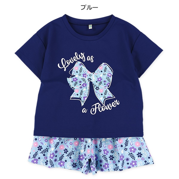 モチーフプリント半袖Tシャツ＆ボトムスセット