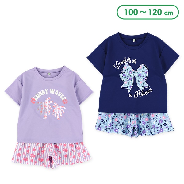 モチーフプリント半袖Tシャツ＆ボトムスセット