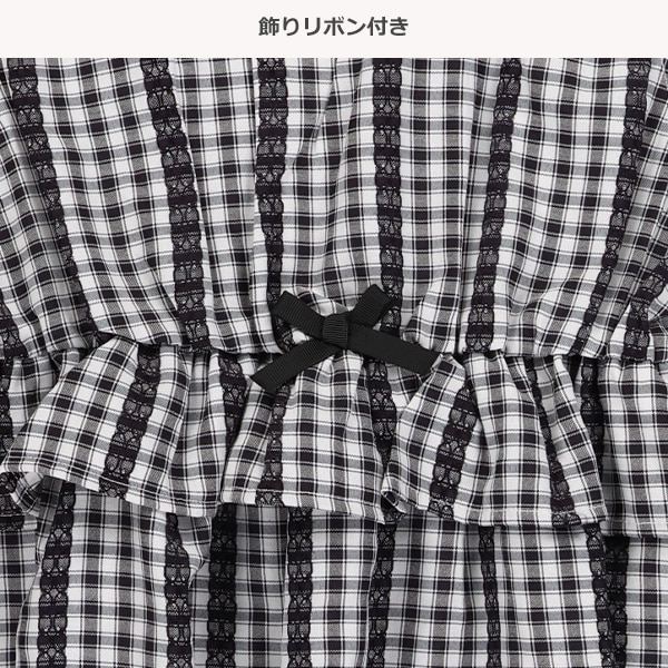 ウエストフリルノースリーブワンピース