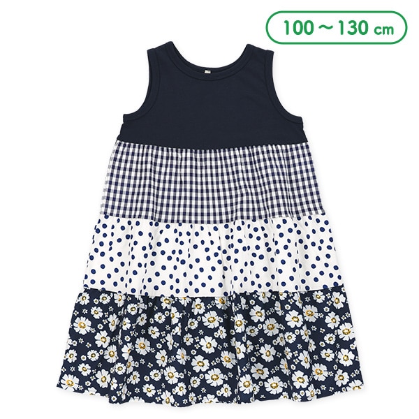 ノースリーブ切り替えワンピース