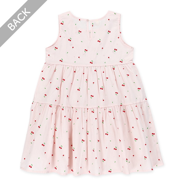 チェリー柄ティアードワンピース