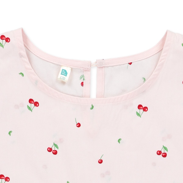 チェリー柄ティアードワンピース