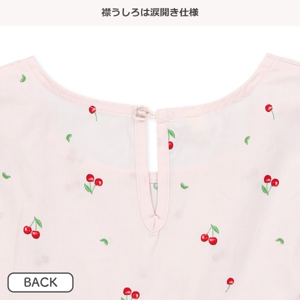 チェリー柄ティアードワンピース