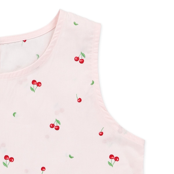 チェリー柄ティアードワンピース
