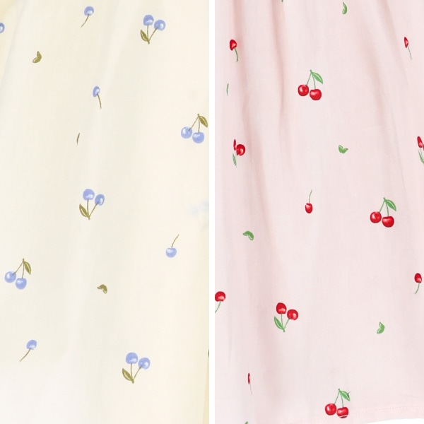 チェリー柄ティアードワンピース