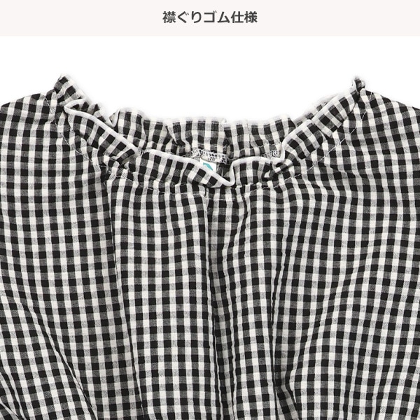 サッカーギンガムチェックフレンチワンピース