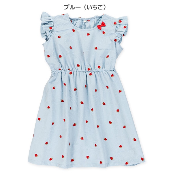 サッカーフルーツ刺繍ワンピース