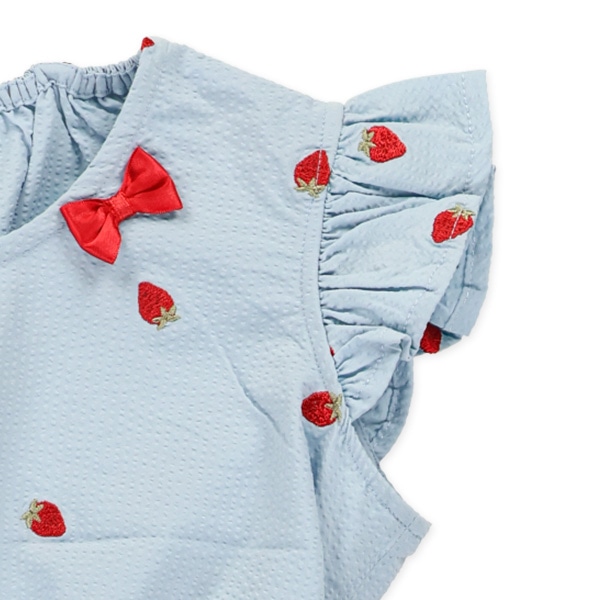 サッカーフルーツ刺繍ワンピース