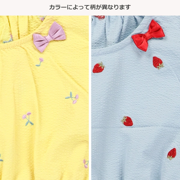 サッカーフルーツ刺繍ワンピース