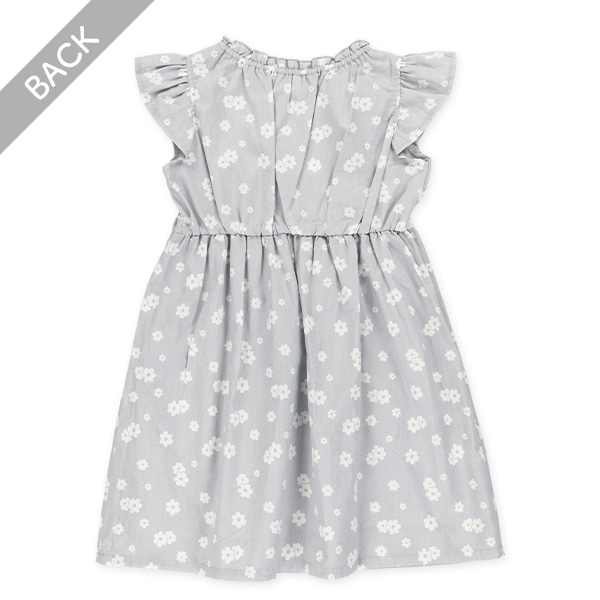 布帛花総柄袖フリルワンピース