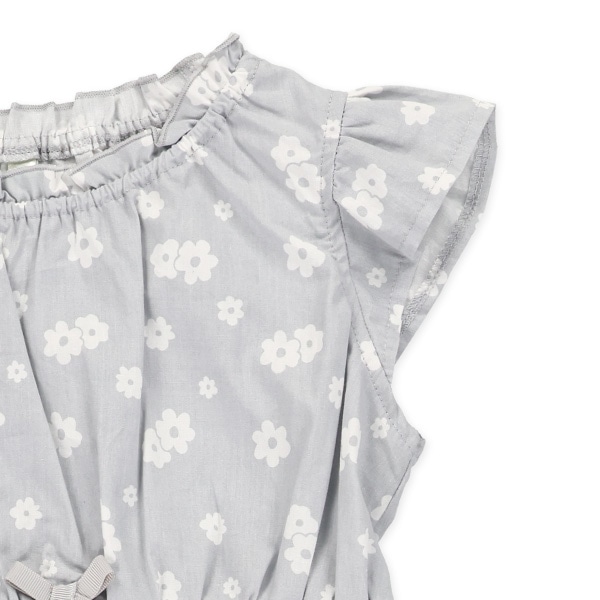 布帛花総柄袖フリルワンピース