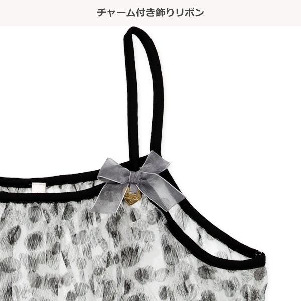 レオパード柄チュールワンピース&ロゴ半袖ワンピースセット