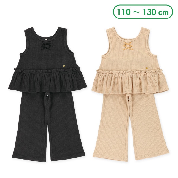 ニットリブビスチェ&パンツセット