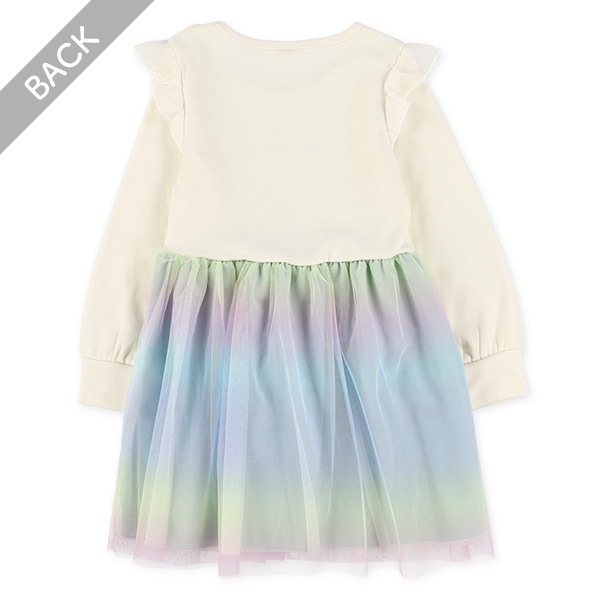 裏ベロア胸ロゴ長袖ワンピース