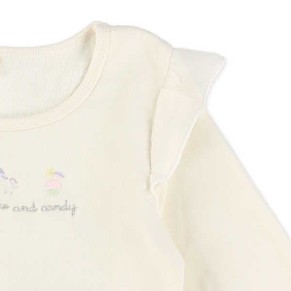 裏ベロア胸ロゴ長袖ワンピース