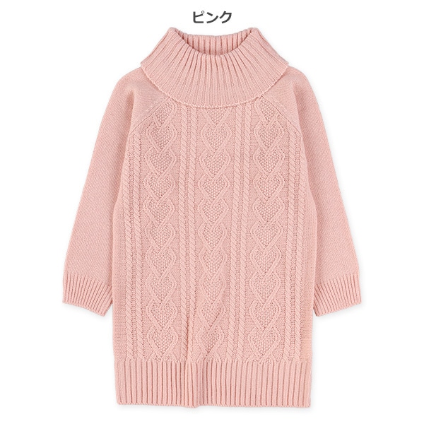 5Gニットオフタートル長袖ワンピース