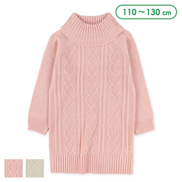 5Gニットオフタートル長袖ワンピース