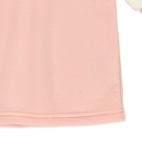 袖ボア胸くま転写プリント長袖ワンピース