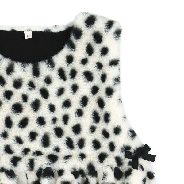 裏起毛ボアアニマルベスト&長袖ワンピースセット