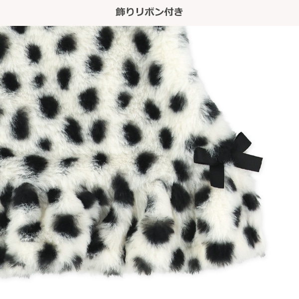 裏起毛ボアアニマルベスト&長袖ワンピースセット