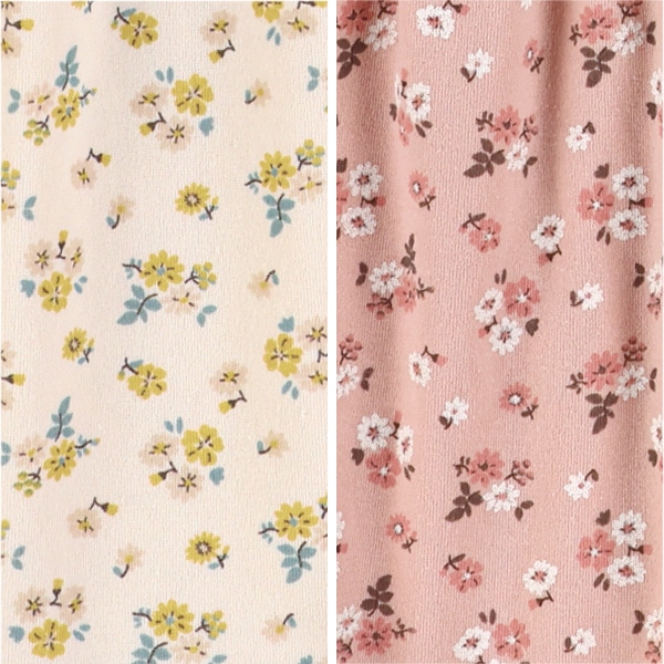 裏起毛ボアベスト&花柄長袖ワンピースセット