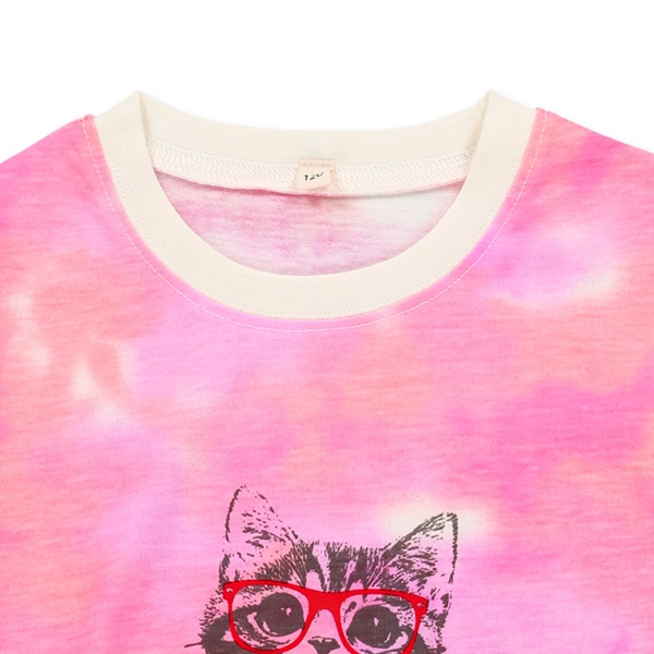 タイダイ風ねこフレンチワンピース