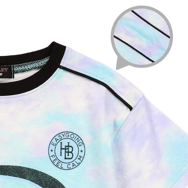 肩ライン切り替え半袖ワンピース