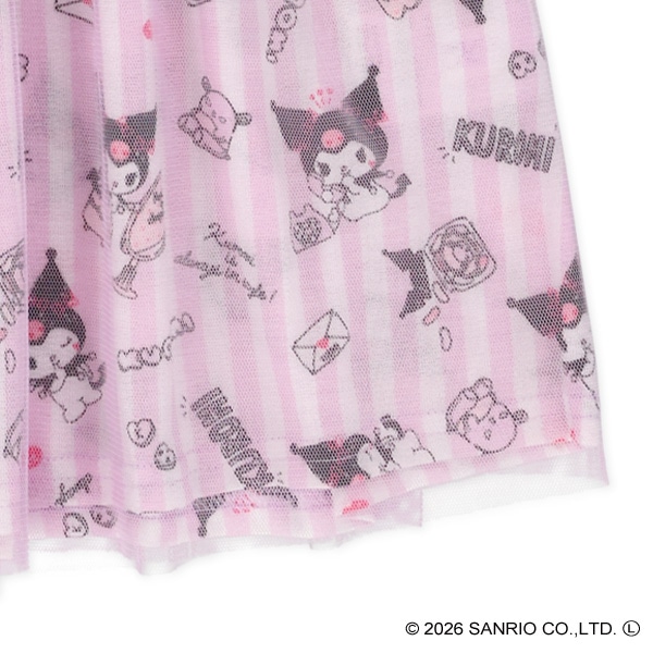 チュール付き半袖ワンピース（クロミ）