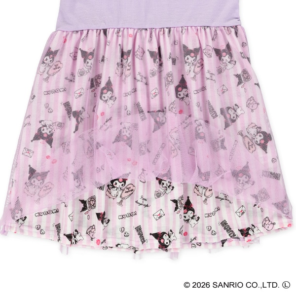 チュール付き半袖ワンピース（クロミ）