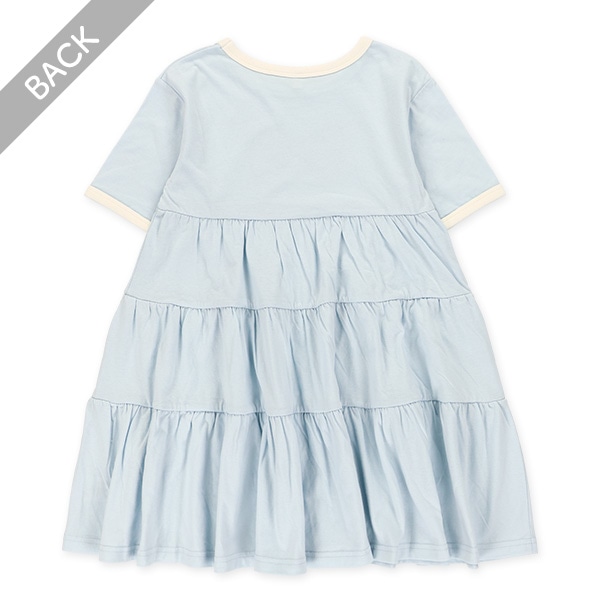 ニットティアードロゴ半袖ワンピース