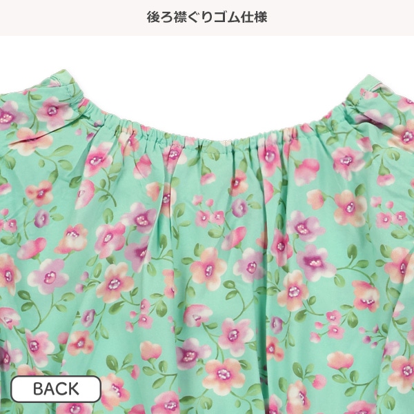 レーヨン転写プリントフレンチワンピース