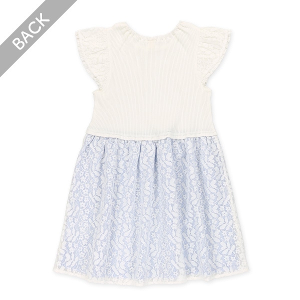 花刺繍レース切り替えノースリーブワンピース