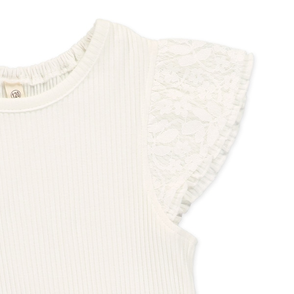 花刺繍レース切り替えノースリーブワンピース