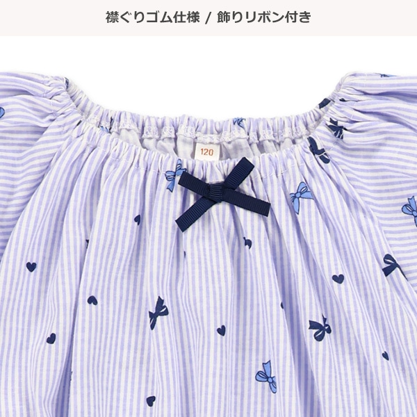 花・リボン総柄フレンチワンピース