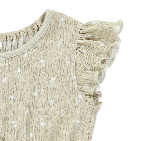 天竺シャーリングフレンチワンピース