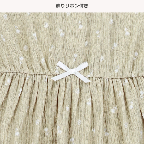 天竺シャーリングフレンチワンピース