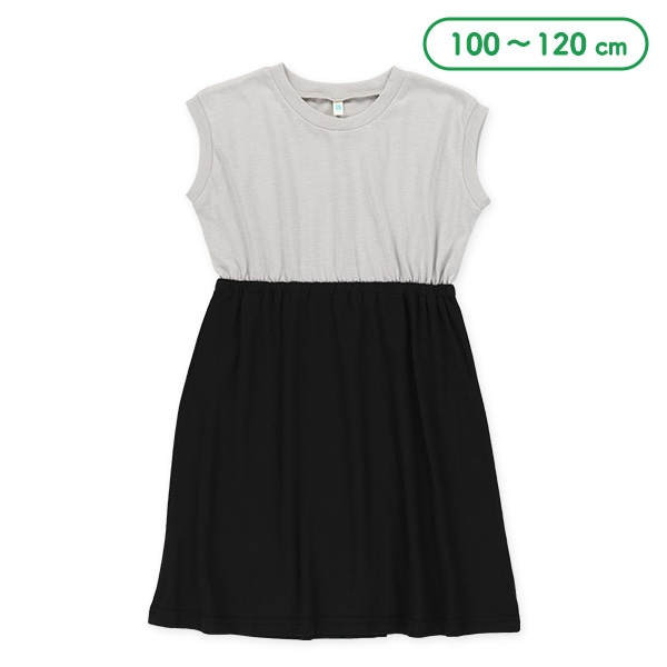 天竺切り替えノースリーブワンピース