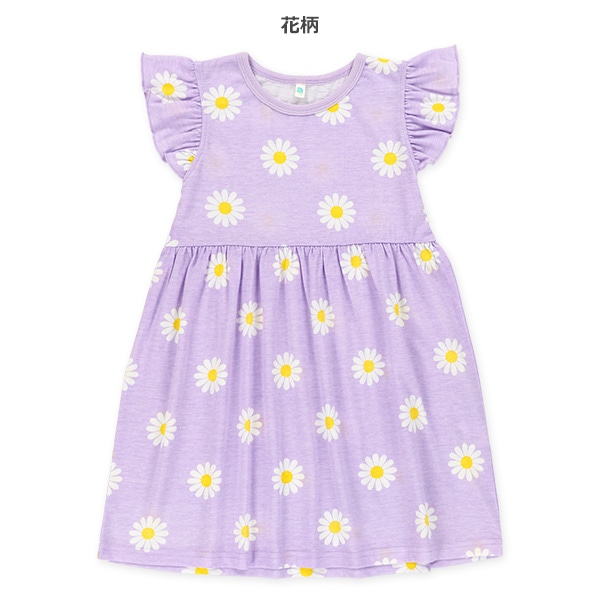 リボン・花柄総柄フレンチワンピース