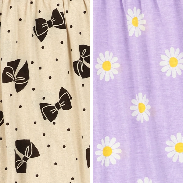 リボン・花柄総柄フレンチワンピース