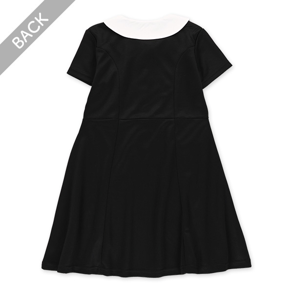 ポンチ襟付きフォーマル半袖ワンピース