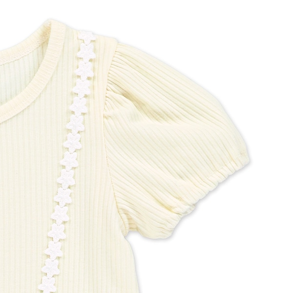 オーロラチュール切り替え半袖ワンピース