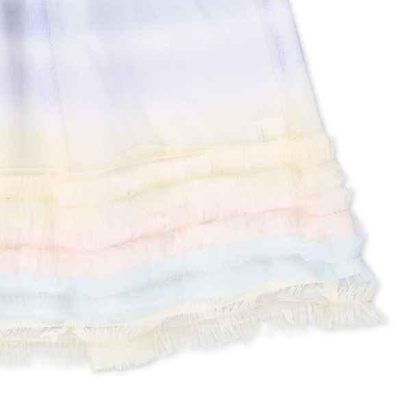 オーロラチュール切り替え半袖ワンピース