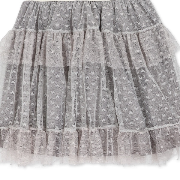 リボン刺繍ハートチュール半袖ワンピース