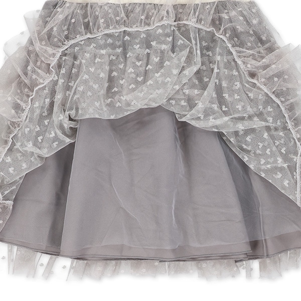 リボン刺繍ハートチュール半袖ワンピース