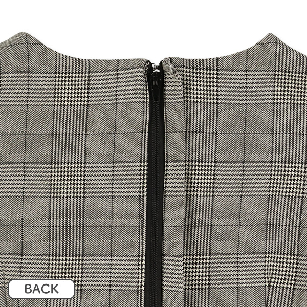 ボレロ付きチェック柄フォーマルワンピース