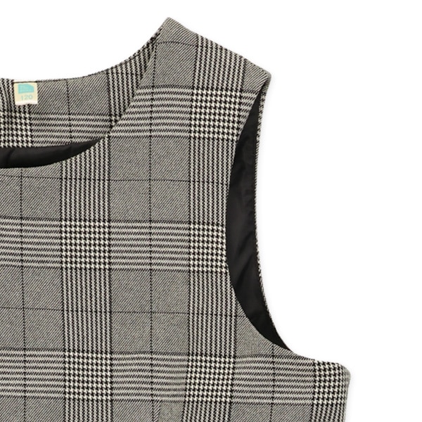 ボレロ付きチェック柄フォーマルワンピース